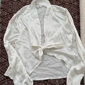 Missguided White Tie-Front Blouse